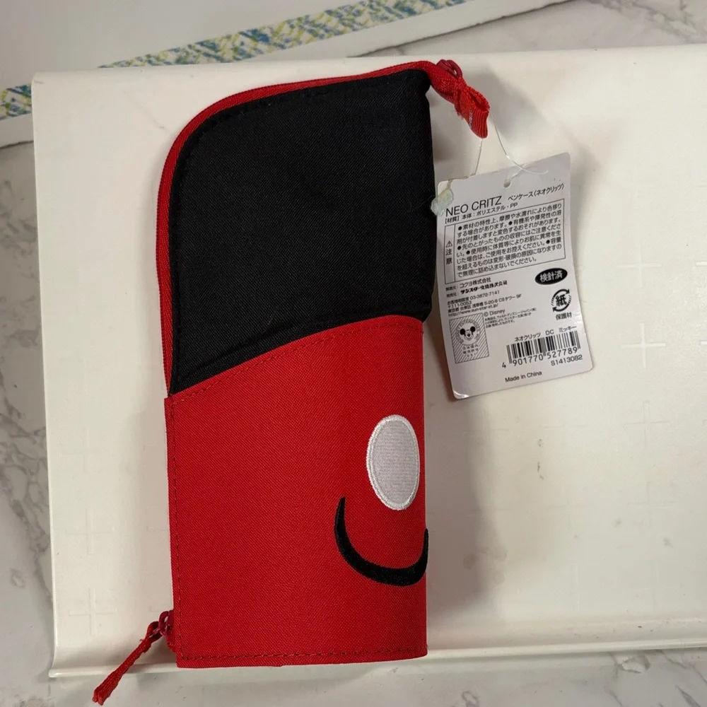 Neo Critz Disney Mickey Mouse Red and Black Pencil Case, NWT
